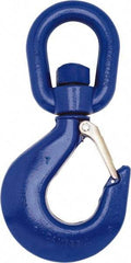 Campbell - #2 Hook, 3/4 Ton Capacity, Carbon Steel Swivel Hoist Hook - 5-5/8" Long x 3" Wide - USA Tool & Supply