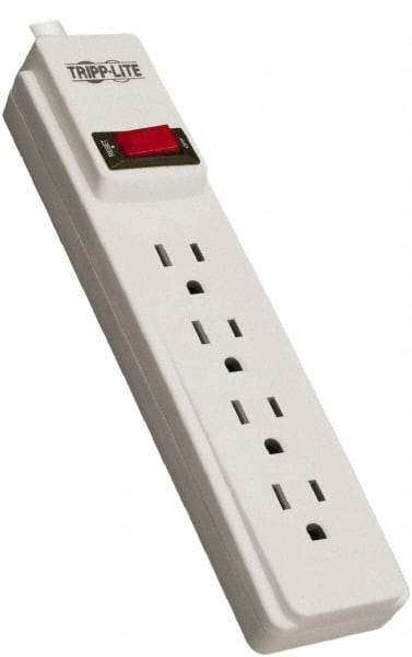 Tripp-Lite - 4 Outlets, 120 VAC15 Amps, 10' Cord, Power Outlet Strip - Keyhole, Tab Mount, 5-15 NEMA Configuration, 12.2" Strip - USA Tool & Supply