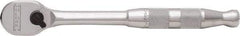 Proto - 3/8" Drive Pear Head Ratchet - Full Polish Chrome Finish, 7" OAL, 90 Gear Teeth, Standard Handle, Reversible Head - USA Tool & Supply