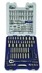 146 Piece - 1/4; 3/8; 1/2" Drive - Socket Set SAE and Metric - USA Tool & Supply