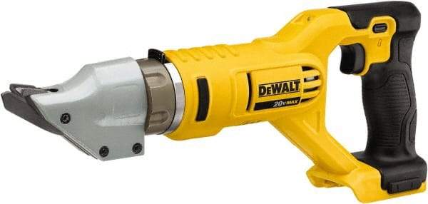 DeWALT - 2,500 SPM, 20 Volt, Pistol Grip Handle, Handheld Cordless Shear - 14 Gauge (Steel) & 16 Gauge (Stainless Steel) Cutting Capacity - USA Tool & Supply