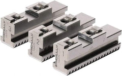 Samchully - 400mm Max Chuck Capacity, Tongue & Groove Interface, Square Soft Lathe Chuck Jaw - 3 Jaw, Steel, 54mm Btw Mount Hole Ctrs, 145mm Long, 35mm Wide, 55mm High, 15mm Groove, M12mm Fastener - USA Tool & Supply