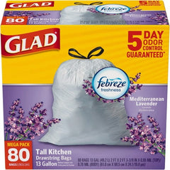 Glad - Pack of (3) 80-Count 13 Gal 0.95 mil Household/Office Trash Bags - USA Tool & Supply