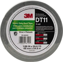 3M - 2" x 32m Black Duct Tape - 17 mil, Rubber Adhesive, Polyethylene Film Backing, Series DT17 - USA Tool & Supply