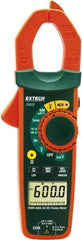 Extech - EX655, CAT III, Digital True RMS Auto Ranging Clamp Meter with 1.18" Clamp On Jaws - 750 VAC, 1000 VDC, 600 AC/DC Amps, Measures Voltage, Capacitance, Current, Frequency, Resistance, Temperature - USA Tool & Supply