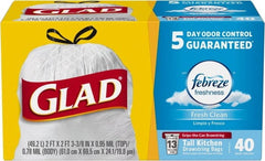 Glad - Pack of (6) 40-Count 13 Gal 0.78 mil Household/Office Trash Bags - USA Tool & Supply