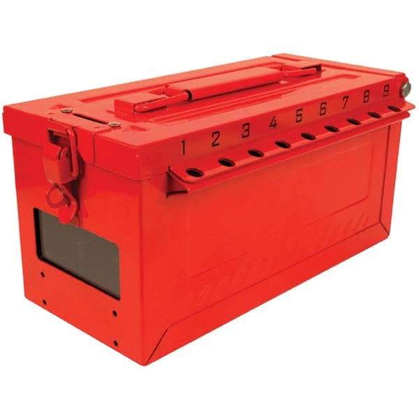 Master Lock - Group Lockout Boxes Portable or Wall Mount: Portable Maximum Number of Padlocks: 19 - USA Tool & Supply