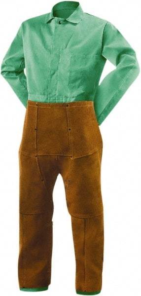 Steiner - Size Universal Leather Welding Chaps - No Pockets, Brown, Nonhazardous Protection - USA Tool & Supply