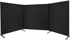 Steiner - 4' Wide x 6' High, Vinyl Laminated Polyester Portable Welding Screen - Black - USA Tool & Supply