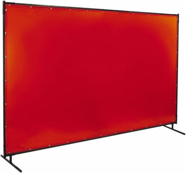 Steiner - 6' Wide x 10' High, 40mm Thickness, Transparent Vinyl Portable Welding Screen - Orange - USA Tool & Supply