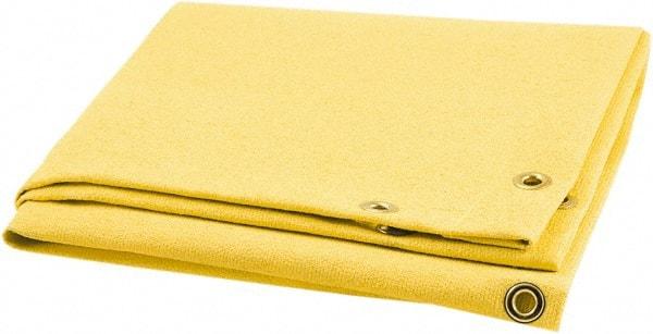 Steiner - 6' High x 6' Wide x 0.035" Thick Acrylic Coated Fiberglass Welding Blanket - Gold, Grommet - USA Tool & Supply