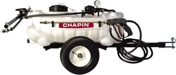 Chapin - 15 Gal Tow Behind Sprayer - Polyethylene Tank, 15' Reinforced Hose with Brass Wand - USA Tool & Supply