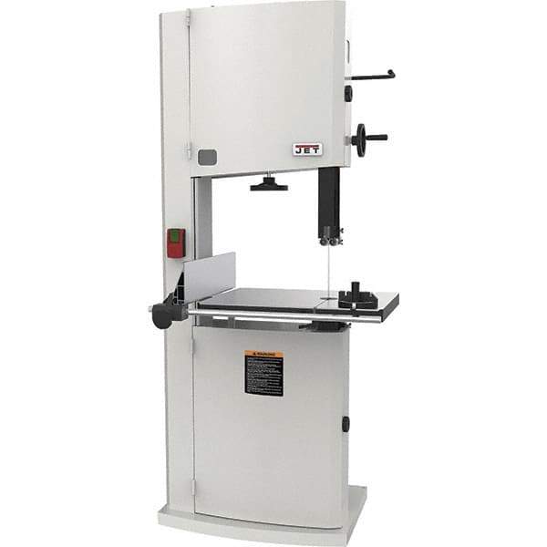 Jet - 20" Throat Capacity, Step Pulley Vertical Bandsaw - 2,530/4,850 SFPM, 5 hp, Single Phase - USA Tool & Supply