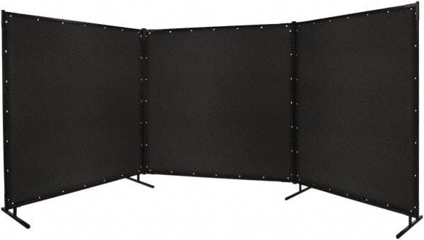 Steiner - 6' Wide x 8' High, Vinyl Laminated Polyester Portable Welding Screen - Black - USA Tool & Supply