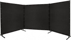 Steiner - 6' Wide x 8' High, Vinyl Laminated Polyester Portable Welding Screen - Black - USA Tool & Supply