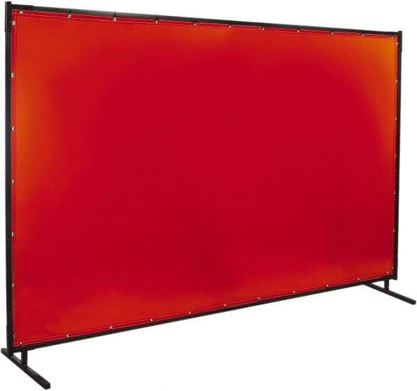 Steiner - 6' Wide x 10' High, 40mm Thickness, Transparent Vinyl Portable Welding Screen - Orange - USA Tool & Supply