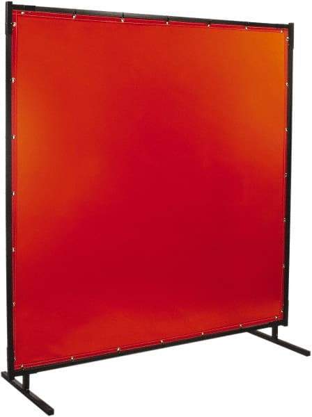 Steiner - 8' Wide x 8' High, 14mm Thickness, Transparent Vinyl Portable Welding Screen - Orange - USA Tool & Supply