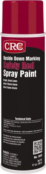 CRC - 20 fl oz Red Marking Paint - 700' Coverage, Lead Free Formula, 526.7 gL VOC - USA Tool & Supply