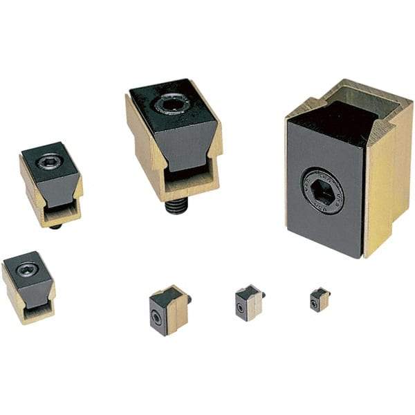 Mitee-Bite - 310 Lb Holding Force Single T-Slot Wedge Clamp - 7.9mm Wide x 11.9mm Deep x 9.5mm High Base, 1.1 Lb/Ft Torque, M2.5 Screw Thread - USA Tool & Supply