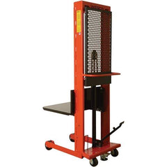 Wesco Industrial Products - 1,000 Lb Capacity, 60" Lift Height, Steel Stacker Manually Operated Lift - USA Tool & Supply