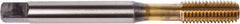 Union Butterfield - M8x1.25 Metric Coarse 6H Modified Bottoming Thread Forming Tap - Powdered Metal High Speed Steel, TiN Finish, 90mm OAL, 20mm Thread Length, Right Hand Thread, Series 1687AP - USA Tool & Supply