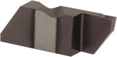 Tool-Flo - 3125FLGD CB Grade AC3, 1/8" Cutting Width Carbide Grooving Insert - 1/4" Max Depth of Cut, Right Hand, 0.005 to 0.01" Corner Radius, AlTiN Finish - USA Tool & Supply