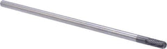 M.A. Ford - 1/4" Cut Diam, 1/4" Shank Diam, Cylinder with Radius Head Double Cut Burr - Carbide, Radius End, 5/8" LOC, 6-5/8" OAL - USA Tool & Supply
