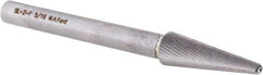 M.A. Ford - 5/16" Cut Diam, 1/4" Shank Diam, Taper Head Double Cut Burr - Carbide, Radius End, 15/16" LOC, 3" OAL - USA Tool & Supply