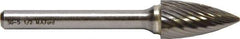 M.A. Ford - 19mm Cut Diam, 6mm Shank Diam, Tree Head Double Cut Burr - Carbide, Point End, 38mm LOC, 84mm OAL - USA Tool & Supply