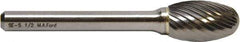 M.A. Ford - 19mm Cut Diam, 6mm Shank Diam, Oval Head Double Cut Burr - Carbide, Radius End, 25mm LOC, 70mm OAL - USA Tool & Supply