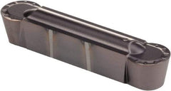 Kennametal - 250R GMN Grade KCU25, 6.35mm Cutting Width Carbide Grooving Insert - 5.18mm Max Depth of Cut, Neutral, 3.18mm Corner Radius, AlTiN Finish - USA Tool & Supply