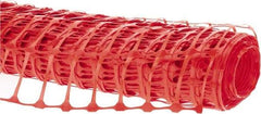 PRO-SAFE - 100' Long x 4' High, Orange Reusable Safety Fence - 1-15/32" x 1-15/32" Mesh - USA Tool & Supply