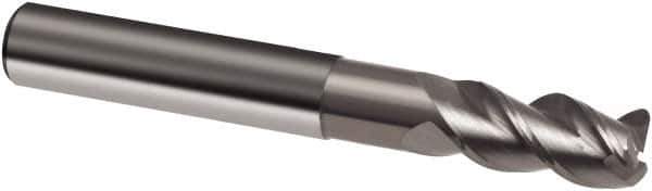Guhring - 3/4", 1" LOC, 3/4" Shank Diam, 5" OAL, 3 Flute, Solid Carbide Square End Mill - Single End, Super-A Finish, Spiral Flute, 45° Helix, Right Hand Cut, Right Hand Flute, Series 3877 - USA Tool & Supply