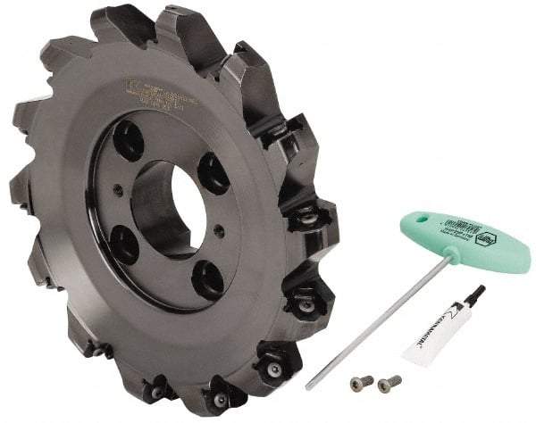 Kennametal - 10" Cut Diam, 2-1/2" Arbor Hole, 8mm Max Depth of Cut, 45° Indexable Chamfer & Angle Face Mill - 14 Inserts, HNPJ 1307... Insert, Right Hand Cut, 14 Flutes, Through Coolant, Series Dodeka Max - USA Tool & Supply