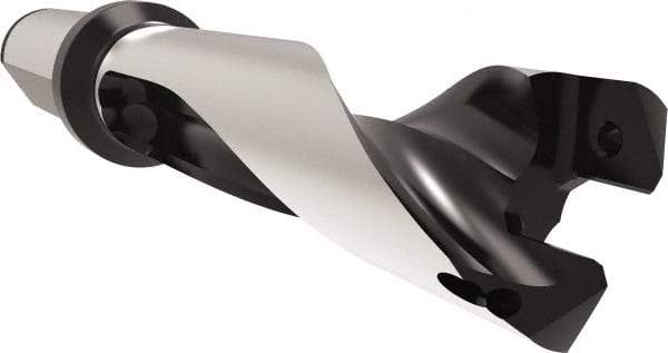 Allied Machine and Engineering - Series 26, 26 to 28.99mm Diam, 32mm Diam Straight Shank with Flange, Straight Flute Spade Drill - 87mm Max Depth, 128.1mm Body Length, 188.1mm OAL, Standard Length, Through Coolant - USA Tool & Supply
