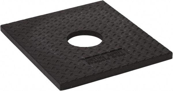 PRO-SAFE - 17-1/2 & 15-1/2" Wide x 1-1/4" High Rubber Trim Line Channelizer Base - 10 Lb, Black - USA Tool & Supply