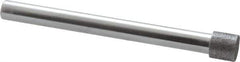 Strauss - 0.335" Head Diam x 0.315" Head Thickness CBN Grinding Pin - 1/4" Shank Diam x 3" Shank Length, (170 Mesh Grit) - USA Tool & Supply