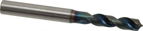 OSG - 3.9mm 120° Spiral Flute Vanadium High Speed Steel Screw Machine Drill Bit - WD1 Finish, Right Hand Cut, 22mm Flute Length, 54mm OAL, Four Facet Point, Straight Shank - USA Tool & Supply