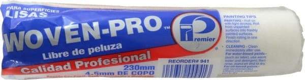 Premier Paint Roller - 3/16" Nap, 9" Wide Paint Woven-Pro Roller Cover - Smooth Texture, Woven - USA Tool & Supply