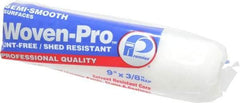 Premier Paint Roller - 3/8" Nap, 9" Wide Paint Woven-Pro Roller Cover - Semi-Smooth Texture, Woven - USA Tool & Supply