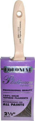 Premier Paint Roller - 2-1/2" Flat Synthetic Varnish Brush - 3" Bristle Length, 7-1/4" Wood Handle - USA Tool & Supply