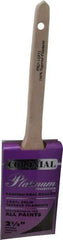 Premier Paint Roller - 2-1/2" Angled Synthetic Sash Brush - 3" Bristle Length, 9" Wood Rattail Handle - USA Tool & Supply