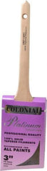 Premier Paint Roller - 3" Angled Synthetic Sash Brush - 3-1/4" Bristle Length, 9" Wood Rattail Handle - USA Tool & Supply