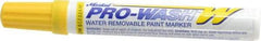 Markal - Yellow Oil-Based Paint Marker - Fine Tip, Alcohol Base Ink - USA Tool & Supply