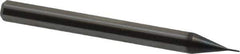 OSG - 0.5mm Diam, 0.4mm LOC, 2 Flute Solid Carbide Ball End Mill - WXL Finish, Single End, 45mm OAL, 4mm Shank Diam, Spiral Flute - USA Tool & Supply