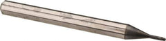 OSG - 1mm Diam, 0.8mm LOC, 2 Flute Solid Carbide Ball End Mill - WXL Finish, Single End, 45mm OAL, 4mm Shank Diam, Spiral Flute - USA Tool & Supply