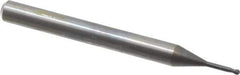 OSG - 1mm Diam, 0.8mm LOC, 2 Flute Solid Carbide Ball End Mill - WXL Finish, Single End, 45mm OAL, 4mm Shank Diam, Spiral Flute - USA Tool & Supply