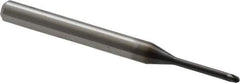 OSG - 1.5mm Diam, 1.2mm LOC, 2 Flute Solid Carbide Ball End Mill - WXL Finish, Single End, 45mm OAL, 4mm Shank Diam, Spiral Flute - USA Tool & Supply