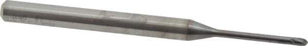OSG - 1.5mm Diam, 1.2mm LOC, 2 Flute Solid Carbide Ball End Mill - WXL Finish, Single End, 55mm OAL, 4mm Shank Diam, Spiral Flute - USA Tool & Supply
