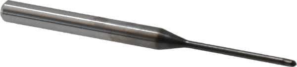 OSG - 1.5mm Diam, 1.2mm LOC, 2 Flute Solid Carbide Ball End Mill - WXL Finish, Single End, 55mm OAL, 4mm Shank Diam, Spiral Flute - USA Tool & Supply